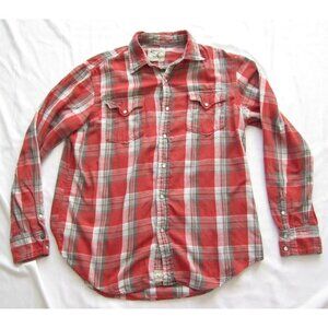 Men's American Living Western Cowboy Pearl Snap Long Sleeve Shirt Sz L (MT291)